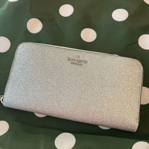 Used once Kate Spade Silver Wallet